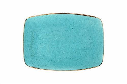 TURQUOISE OVAL PLATE 32CM