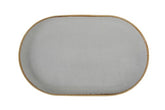 GREY OVAL PLATE 32CM