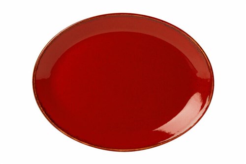 RED OVAL PLATE 30CM