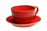 RED TEA CUP AND SAUCER 207CC