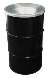 Afvalbak met vlamvertragend deksel 120 liter, zwart