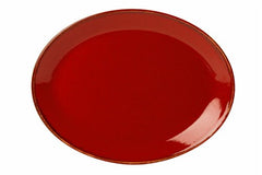 RED OVAL PLATE 36CM