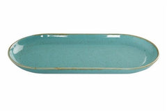 TURQUOISE OVAL PLATE 30CM