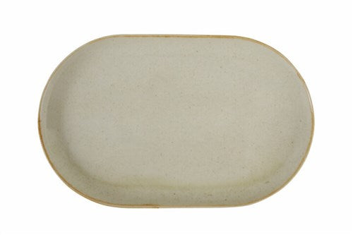 YELLOW OVAL PLATE 32CM