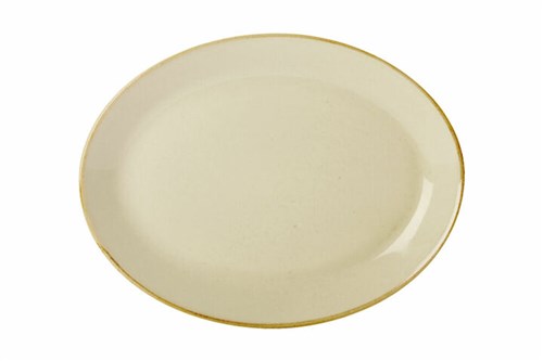 YELLOW OVAL PLATE 24CM