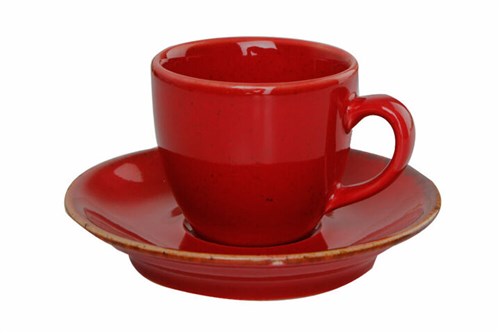 RED SAUCER FOR COFFEE CUP 12CM