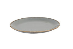 DARK GREY OVAL PLATE 18CM