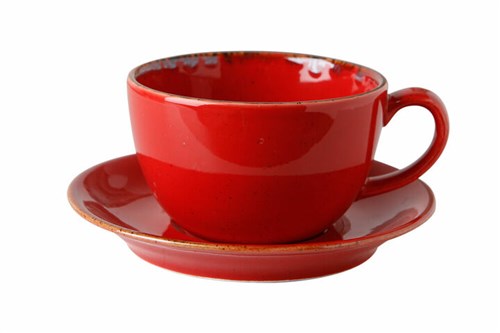 RED LARGE SAUCER 16CM