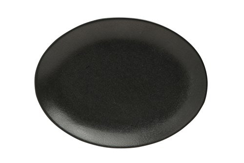 BLACK OVAL PLATE 24CM