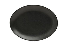 BLACK OVAL PLATE 24CM