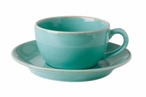 TURQUOISE TEA CUP AND SAUCER 207CC