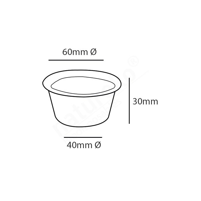 Sauscup Wit suikerriet 60ml/60ø 2000x