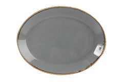 DARK GREY OVAL PLATE 24CM