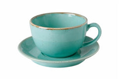 TURQUOISE TEA CUP AND SAUCER 320CC