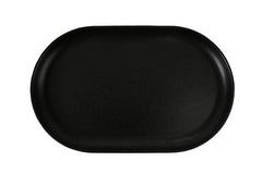 BLACK OVAL PLATE 32CM