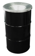 Afvalbak met vlamvertragend deksel 120 liter, zwart