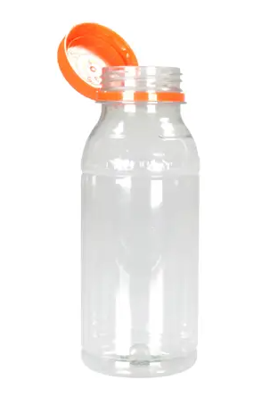 Fles 250cc rPET met vaste oranje dop 200st