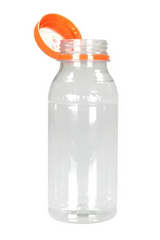 Fles 250cc rPET met vaste oranje dop 200st
