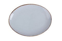 GREY OVAL PLATE 36CM