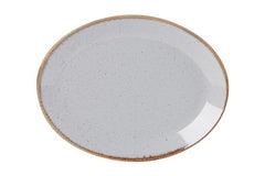 GREY OVAL PLATE 24CM