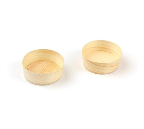 Bakje hout rond 3cl, (ds12) 50st