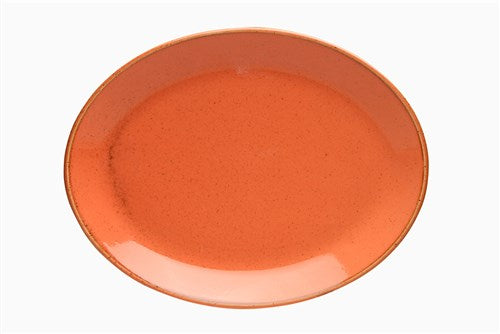 ORANGE OVAL PLATE 30CM