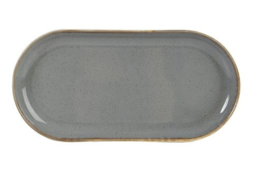 DARK GREY OVAL PLATE 30CM