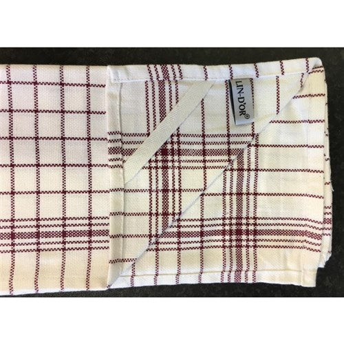 Theedoek rood 70x70cm 12st