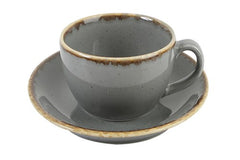 DARK GREY TEA CUP AND SAUCER 320CC