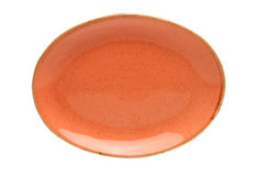 ORANGE OVAL PLATE 18CM