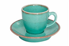 TURQUOISE COFFEE CUP AND SAUCER 80CC