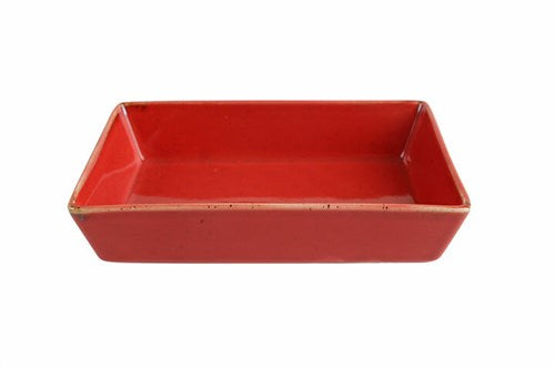 RED RECTANGULAR SALAD PLATE 13CM